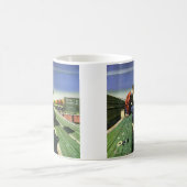 ヴィンテージスポーツ，悲しいサッカーファンとメガホン コーヒーマグカップ (中央)