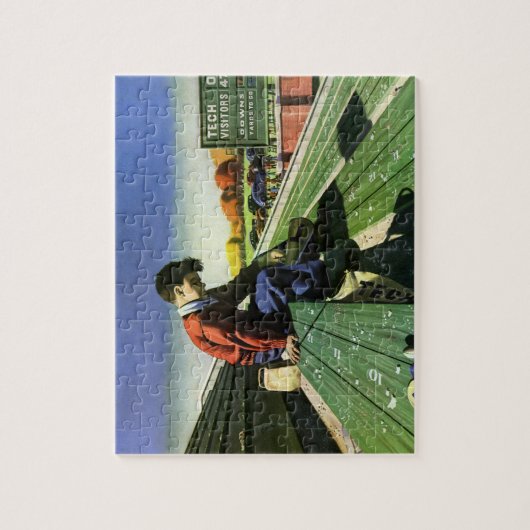 ヴィンテージスポーツ,悲しいサッカーファンとメガホン ジグソーパズル (縦)