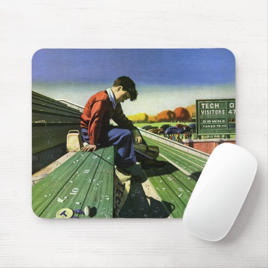 ヴィンテージスポーツ，悲しいサッカーファンとメガホン マウスパッド (マウス)