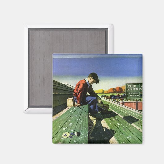 ヴィンテージスポーツ,悲しいサッカーファンとメガホン マグネット (正面/裏面)