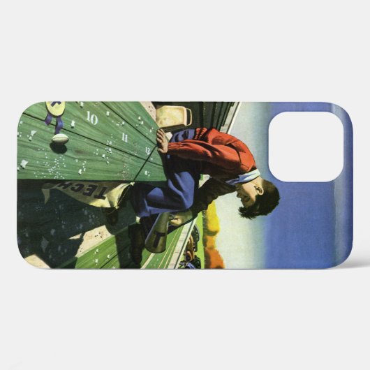 ヴィンテージスポーツ，悲しいサッカーファンとメガホン Case-Mate iPhoneケース (裏面 (横))