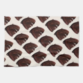 ヴィンテージスポーツ、私は野球が大好き、私はグローブ野球 キッチンタオル (横)