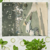 ヴィンテージスポーツ,野球選手が自宅に滑り込む キッチンタオル (折り畳み)