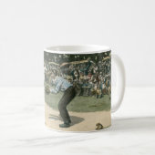 ヴィンテージスポーツ，野球選手が自宅に滑り込む コーヒーマグカップ (正面右)