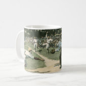 ヴィンテージスポーツ，野球選手が自宅に滑り込む コーヒーマグカップ (正面左)