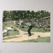 ヴィンテージスポーツ，野球選手が自宅に滑り込む ポスター (正面)