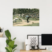 ヴィンテージスポーツ,野球選手が自宅に滑り込む ポスター (ホームオフィス)