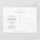 ヴィンテージスポーティ編集可能カラー卒業はがき ポストカード (裏面)