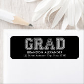 ヴィンテージスポーティ編集可能カラー卒業アドレス ラベル (インサイチュ)