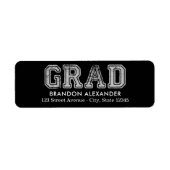 ヴィンテージスポーティ編集可能カラー卒業アドレス ラベル (正面)