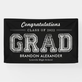 ヴィンテージスポーティ編集可能カラー卒業バナー 横断幕