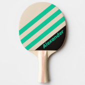 ヴィンテージスポートミッドナイトストライプミントの名前 卓球ラケット (正面)