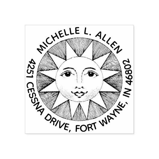 ヴィンテージスマイルサンカスタム差出人住所 ラバースタンプ (インプリント)