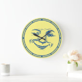 ヴィンテージスマイルムーン顔 ラージ壁時計 (ホーム)