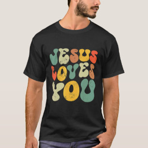 ヴィンテージスマイル愛あなたイエス宗教的信仰Chri Tシャツ
