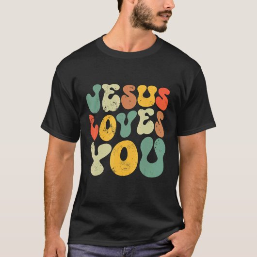 ヴィンテージスマイル愛あなたイエス宗教的信仰Chri Tシャツ (正面)