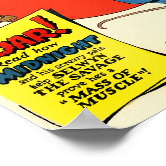 ヴィンテージスマッシュ漫画スーパーヒーロー犯罪戦闘機 ポスター (角)