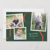 ヴィンテージスモダンナップショットJOYホリデー3フォトカード シーズンカード (正面)