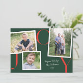 ヴィンテージスモダンナップショットJOYホリデー3フォトカード シーズンカード (スタンド正面)