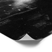 ヴィンテージスモーキーグリティNYC白黒スカイライン ポスター (角)