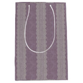 ヴィンテージスモーキーモーヴレースアンドダマスク ミディアムペーパーバッグ (正面)