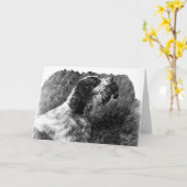 ヴィンテージスリンガースパニエル犬アート カード (黄色い花)