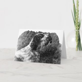 ヴィンテージスリンガースパニエル犬アート カード