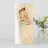 ヴィンテージスリーピングベビーベビーシャワー招待状 招待状 (スタンド正面)