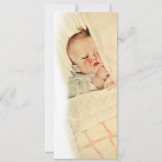 ヴィンテージスリーピングベビーベビーシャワー招待状 招待状