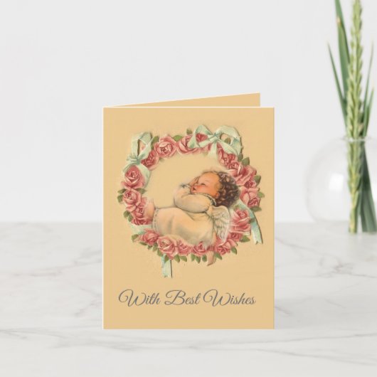 ヴィンテージスリープベビーエンジェルバレンタイン シーズンカード (正面)