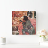 ヴィンテージスリープ美しいbyジェシー・ウィルコックス・スミス スクエア壁時計 (ホーム)