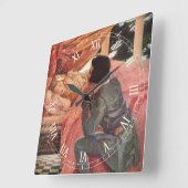 ヴィンテージスリープ美しいbyジェシー・ウィルコックス・スミス スクエア壁時計 (傾斜)