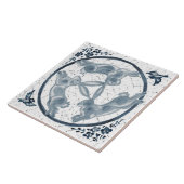 ヴィンテージスリーラビットハレトリオブルー&ホワイトデルフト タイル (側面)