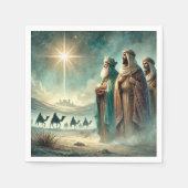 ヴィンテージスリーワイズメンズ出生切り離 スタンダードカクテルナプキン (正面)