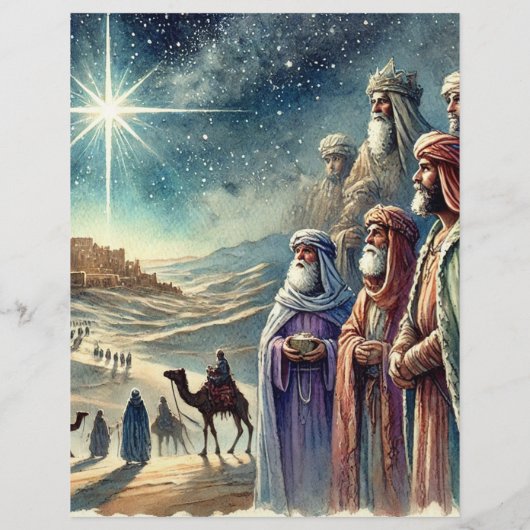 ヴィンテージスリーワイズメン出生スクラップブック紙 (裏面)