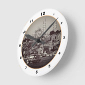ヴィンテージスルタンアフメド&イスタンブールパノラマ,トルコ ラウンド壁時計 (傾斜)