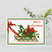 ヴィンテージスレッドとホリークリスマス シーズンカード (スタンド正面)