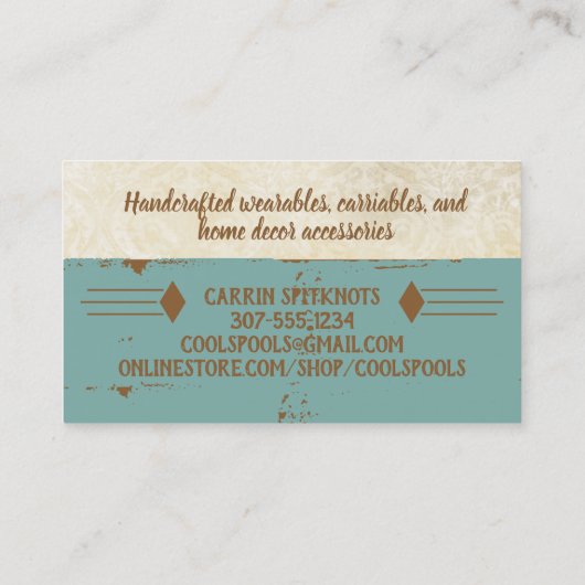 ヴィンテージスレッドスプール裁縫ピンシームストレス 名刺 (裏面)