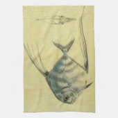 ヴィンテージスレッドフィントレヴァリー、アフリカポンパノフィッシュ キッチンタオル (縦)