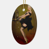 ヴィンテージスロットマシンピンナップ セラミックオーナメント (左)