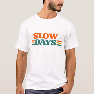 ヴィンテージスローデイズレトロサンセットタイポグラフィサマーV Tシャツ