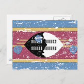 ヴィンテージスワジランド国旗 ポストカード (正面/裏面)