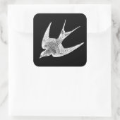 ヴィンテージスワローイラストレーション- 1800のアンティークバード スクエアシール (バッグ)