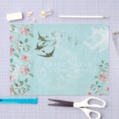 ヴィンテージスワローズアクアピンクティッシュペーパー 薄葉紙 (クラフト)