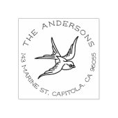 ヴィンテージスワロータトゥーファミリーネーム差出人住所 ラバースタンプ (インプリント)