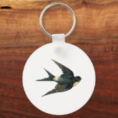 ヴィンテージスワローバードイラストレーション キーホルダー (正面)