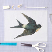 ヴィンテージスワローバードイラストレーション 薄葉紙 (クラフト)
