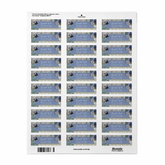 ヴィンテージスワローバードコバルトクラフト差出人住所 ラベル (フルシート)