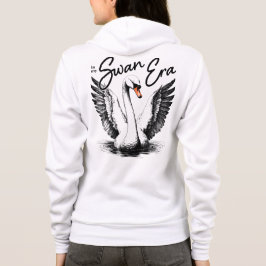 ヴィンテージスワンエラブラックプリントフロント&バック パーカ