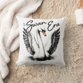 ヴィンテージスワンエラブラックプリント クッション (ブランケット)